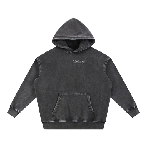 Snow Wash Fleece Oversize Hoodie